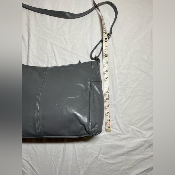 SAS Vintage Genuine Leather Grey Shoulder Bag Zip Closure Grey Hardware - Picture 4 of 7